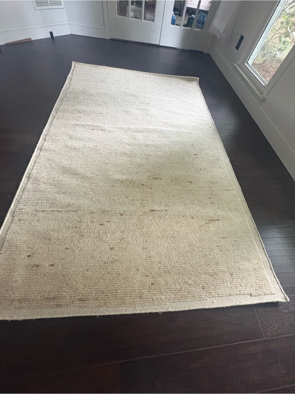Neutral Cream 5x8 Wool Rug NEW